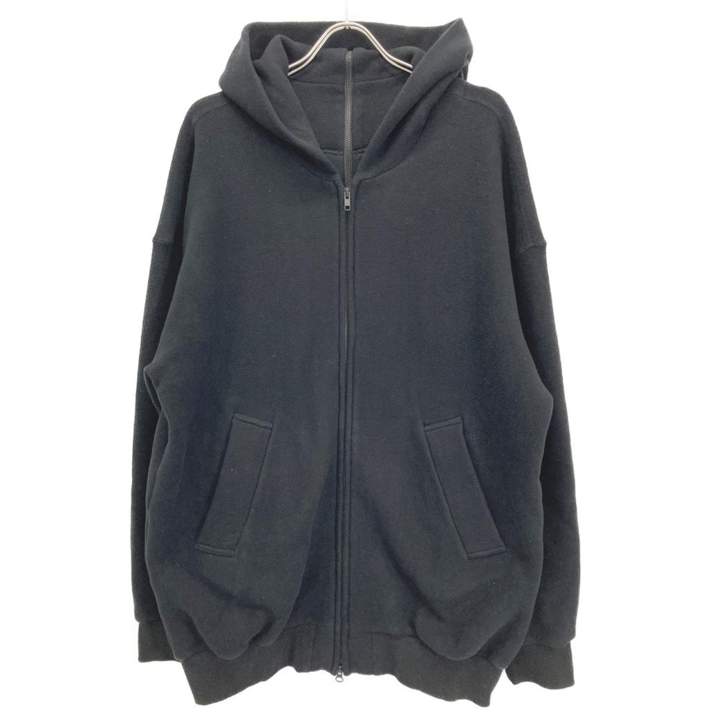 Y's Black YX-T93-063 Asymmetrical Fleece Zipper Parka Tops 2 blackUsed