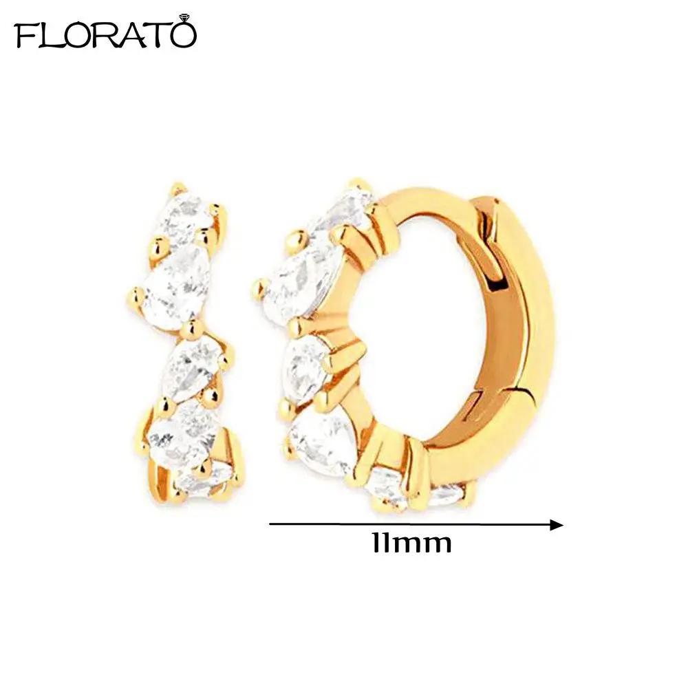 

925 Sterling Silver Needle White Zircon Small Earring for Women Mini Hoop Piercing Earring Trend Jewerly Aretes De Mujer Bijoux