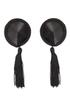 Satin Nipple Covers with Pompom Nipple Couture Black - Kinky Diva - Nipple & Breast Covers