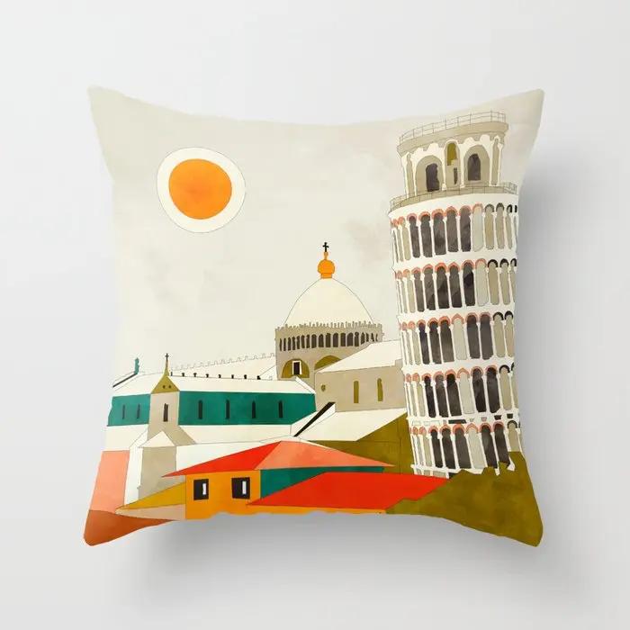 Decorazione Casa Federa Copricuscino per Divano Nordico Soggiorno Astratto Cuore Rosa