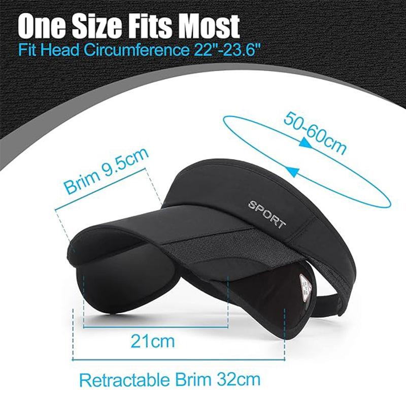 Chapeaux pour femmes avec un bord rétractable, Visière solaire d'été, Un bord rétractable pour la protection du visage, Un grand bord style coréen pour le cyclisme