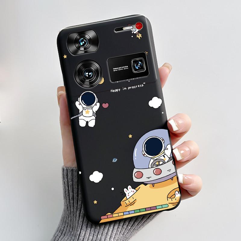 Cute Case For ZTE Nubia Z60 Ultra 5G Capa Fundas Printing Shells Protective Back Cover Soft Silicone Cartoon Black Casing Coque