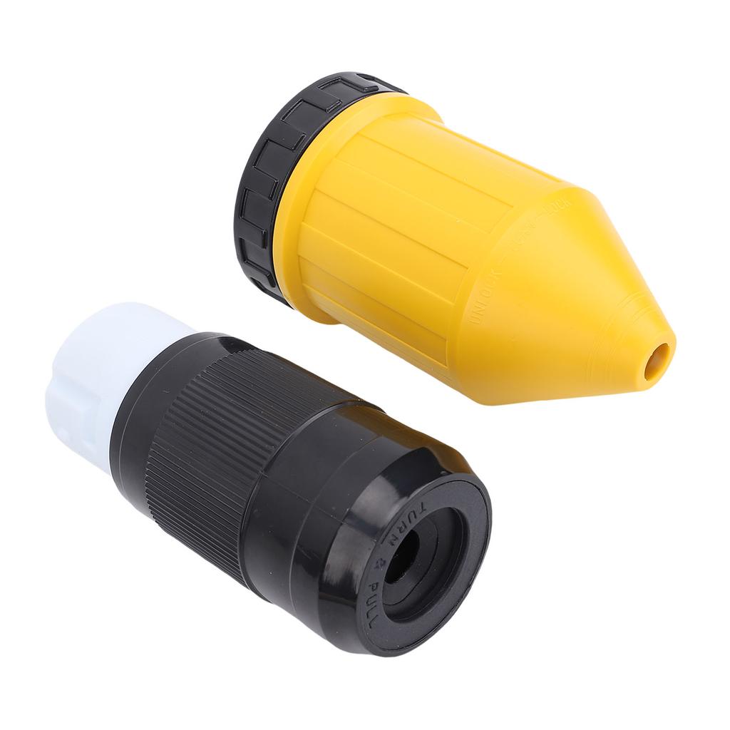 RV Power Inlet Plug Set Secure Locking 50 AMP RV Electrical Power Inlet Plug Set for Trailer Boat