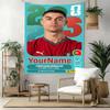 Cristiano Ronaldo Custom Your Name Wall Decor Tapestry Art For Pet Memorial Birthdaywedding Party Backdrop Family Gift