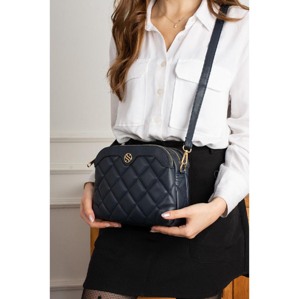 Verstellbare Schulter- und Umhängetasche für Damen mit Kreuzriemen und 4 Fächern