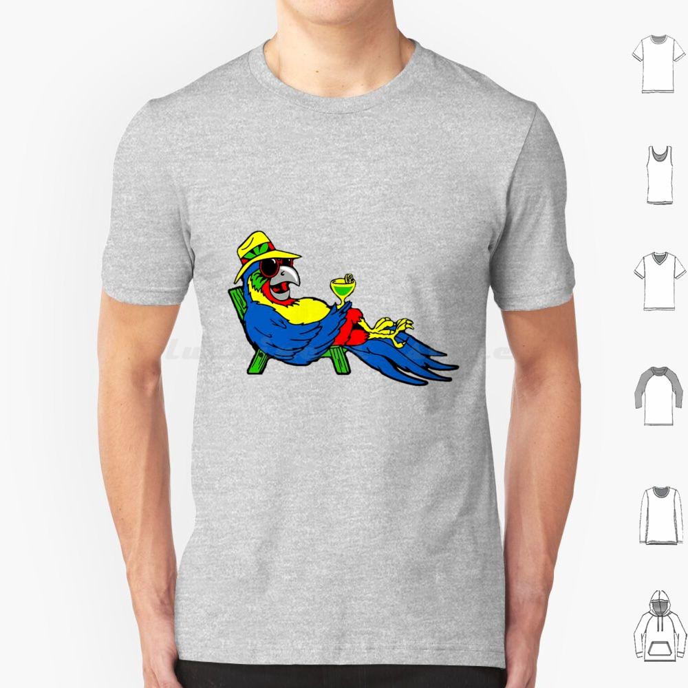 T-shirt Parrot Nyelonjor 6xl Coton Cool Jimmy Buffett Plage Parrothead Margaritaville Buffett Perroquet Surf Pirate