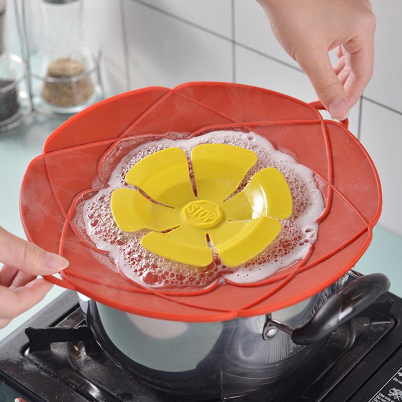 26CM Silicone Flower-Shaped High-Temperature Splash-Proof & Anti-Spill Pot Lid