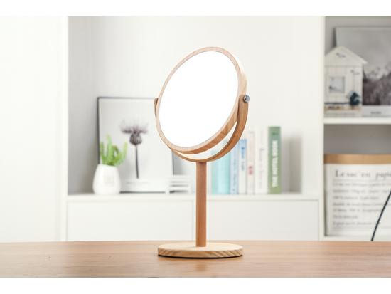 Double-Sided Magnifying Makeup Mirror - European-Style, Simple Solid Wood Design, HD Beauty Salon Mirror