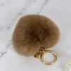 Maia Rabbit Fur Heart Keyring & Charm - Light Brown