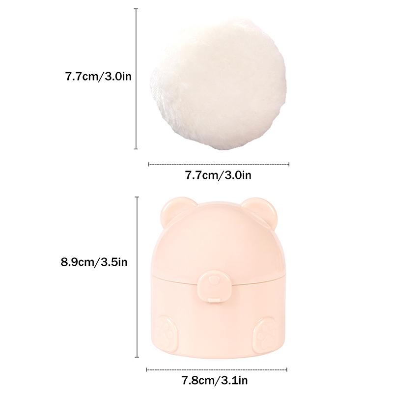 Bear Shape Empty Box Baby Powder Sub-Bottling Storage Box Empty Container Multifunctional Empty Powder Puff Boxes For Child