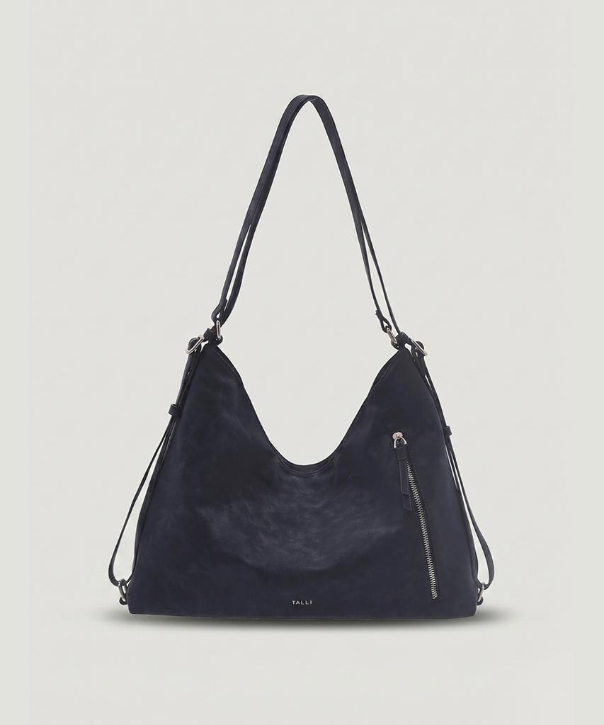 Talli [3-Way] Lower Sag Suede Shoulder Bag_Navy