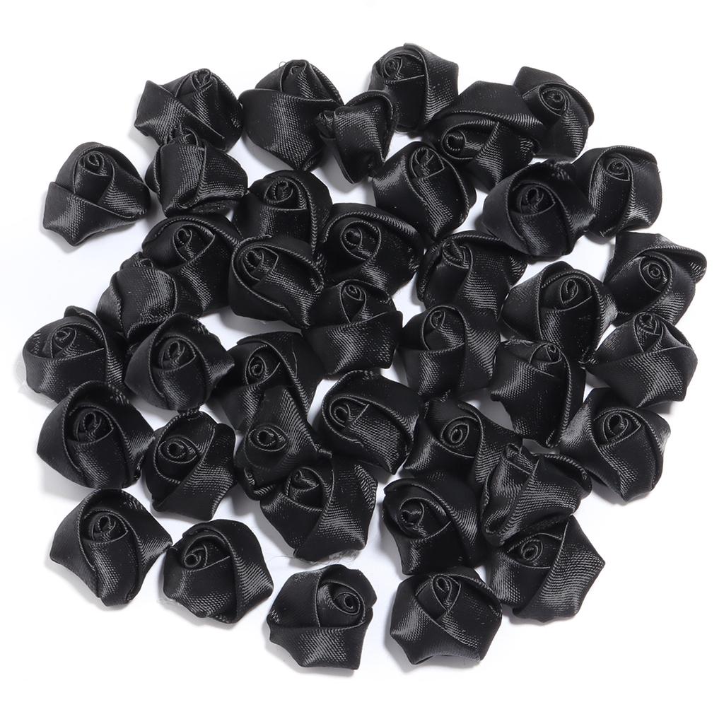 20pcs Satin Fabric Rose Flowers Colorful Handmade Satin Ribbon Flower Bud For DIY Wedding Party Clothing Headwear Decor Supplies