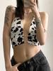 AltGoth Streetwear Y2k Cow Camis Women Dark Gothic Hollow Out Backless Crop Tank Top Harajuku Vintage Sexy Grunge Emo Alt Outfit