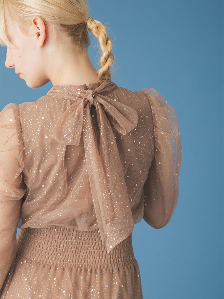 Langarm Glitzer Tüllkleid RWFO269006BRW00