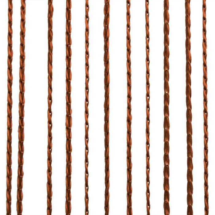 VidaXL Rideau en fils 2 pcs 100 x 250 cm Marron