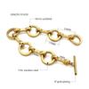 Simple Trendy Versatile Stainless Steel OT Clasp Bracelet Necklace Circular No Fading Color for Parties Anniversaries Engagement