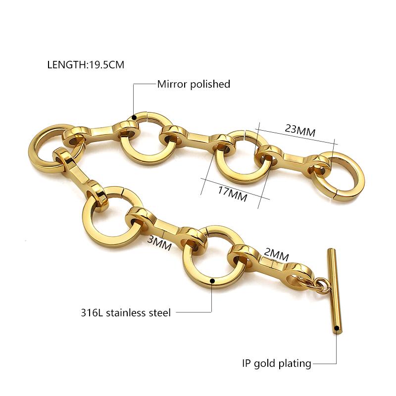 Simple Trendy Versatile Stainless Steel OT Clasp Bracelet Necklace Circular No Fading Color for Parties Anniversaries Engagement
