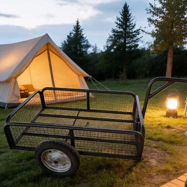 Portable Electric Towable Camping Cart - Hand-Pushed Picnic and Small Trailer