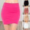 Mini saia lápis sexy feminina de cintura alta, saia curta elástica justa para escritório, cor sólida, roupa feminina