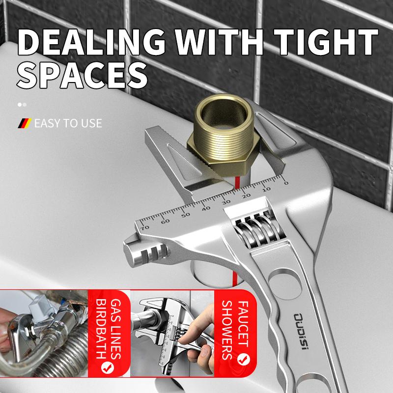 Large Opening Adjustable Wrench Heavy Duty Spanner Multifunctional Tool For Bathroom Faucet Repair Plumbing Hand Tools