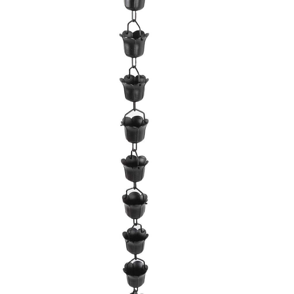 Rain Chain 3.3ft Decorative Rain Catch  Chain for Gutt s Outside Rain Gutt  Downspout Aluminum Alloy Black