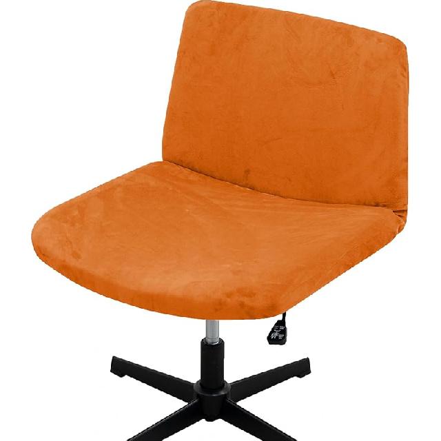 Armless Chair Slipcover Criss Cross Wide Seat Task Chair Cover Super Soft Velvet Stretch Removable Armless Chair Slipcover Dustproof Protectors оранжевый