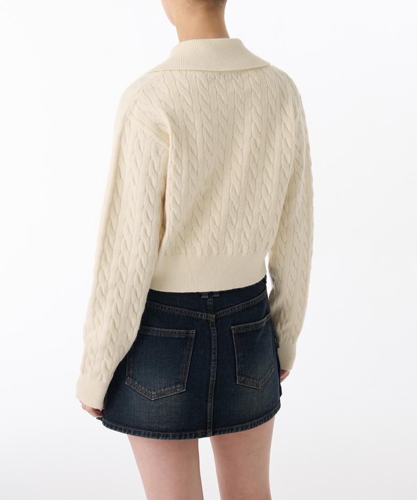 MUSINSA STANDARD WOMAN Women'S Cable Knit Zip-Up [Ivory]