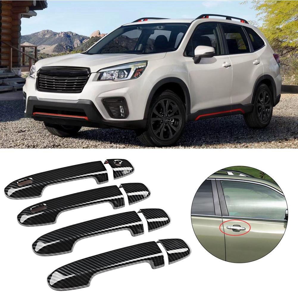 Set da 8 pezzi Finitura Copri Maniglia Esterna Smart con Grana in Fibra di Carbonio Adatta per Subaru Forester SK 19