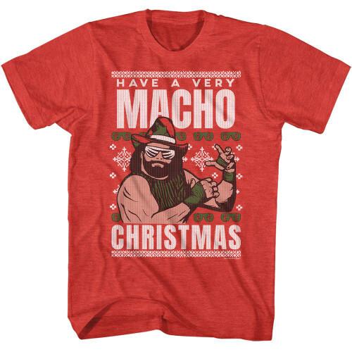 Macho Man Very Macho Christmas Red Heather T-Shirt Unisex T-Shirt