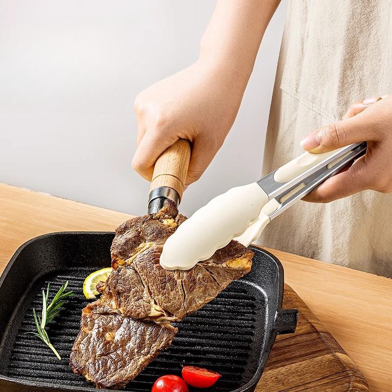 Silicone Clip, Food Clip, Kitchen Clip, Food Clip, Household, High Temperature Resistant, Heat-resistant, Stainless Steel, Steak Clip, Barbecue Clip