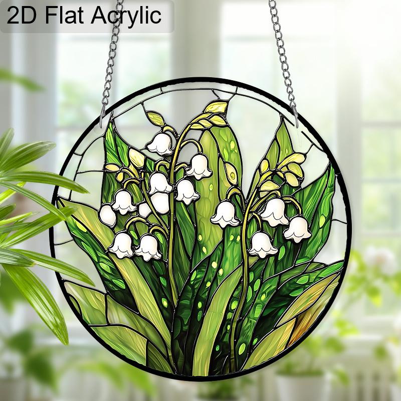 Acrylic Lily of the Valley Suncatcher Stained Glass Effect Window Hanging Ornament Flower Lover Gifts