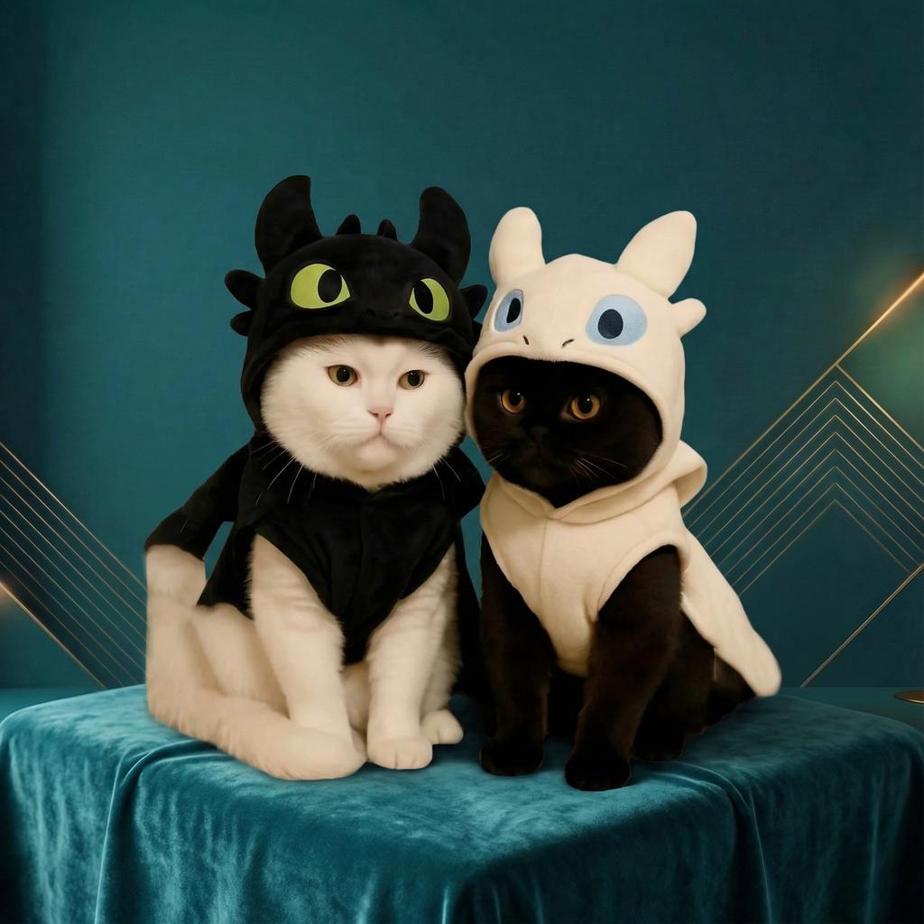Little Devil Pet Clothes for Cats & Dogs Winter Warm Soft Fleece Sweater Blue Puppy Kitten Outfit Anti-Shedding Costume
