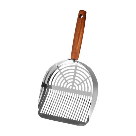 Cat Litter Scoop Stainless Steel Sifting Shovel with Long Handle Pet Waste Scoop Cleaning Tool for Cats Litter Box