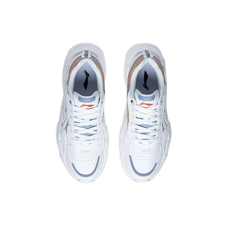 Li-Ning Thick Sole Low Top Sports Casual Shoes Men Sneakers White Blue AGLS171-3