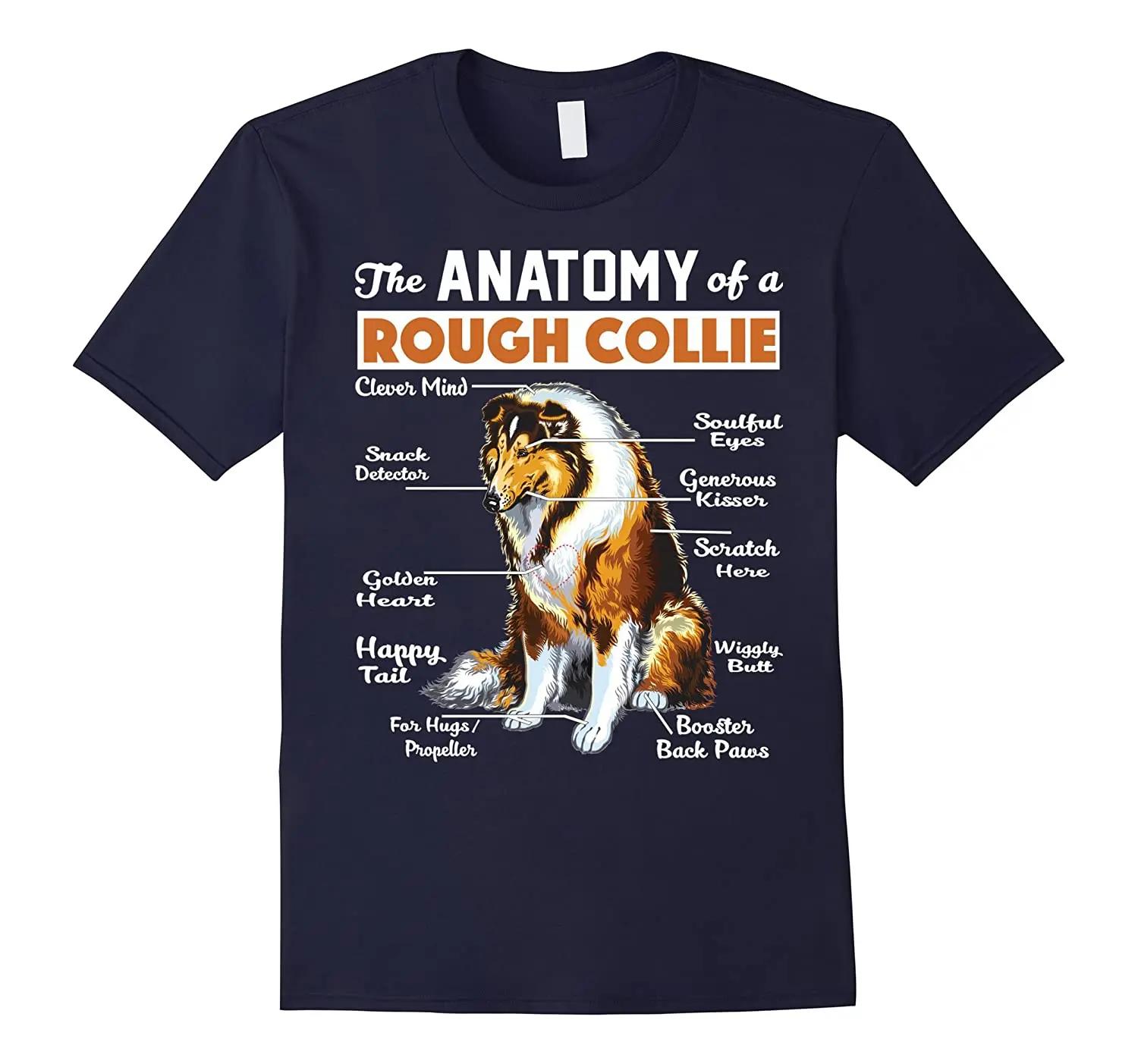 

Rough Collie Anatomy Funny Dog Lovers Gift TShirt 100 Cotton ONeck Short Sleeve Summer Casual Mens Tshirt Streetwear 4XL