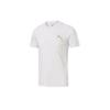 Puma Metallic Gold Print Crew Neck T-Shirt Men Tops White 587582-02