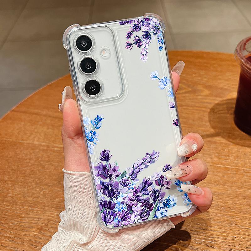 Small Flower Pattern Phone Case For Samsung Galaxy A57 A37 A17 A56 A16 A55 A36 A26 A15 A35 A54 A53 Clear Shockproof Soft Cover