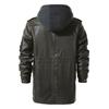 Men's Classic Vintage Mid-Length Leather Coat Men's Mid-Length Coat Hooded Leather Coat US Size