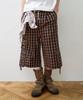 THEVINYLHOUSE Pantaloncini Cargo a Quadri Stratificati Marrone