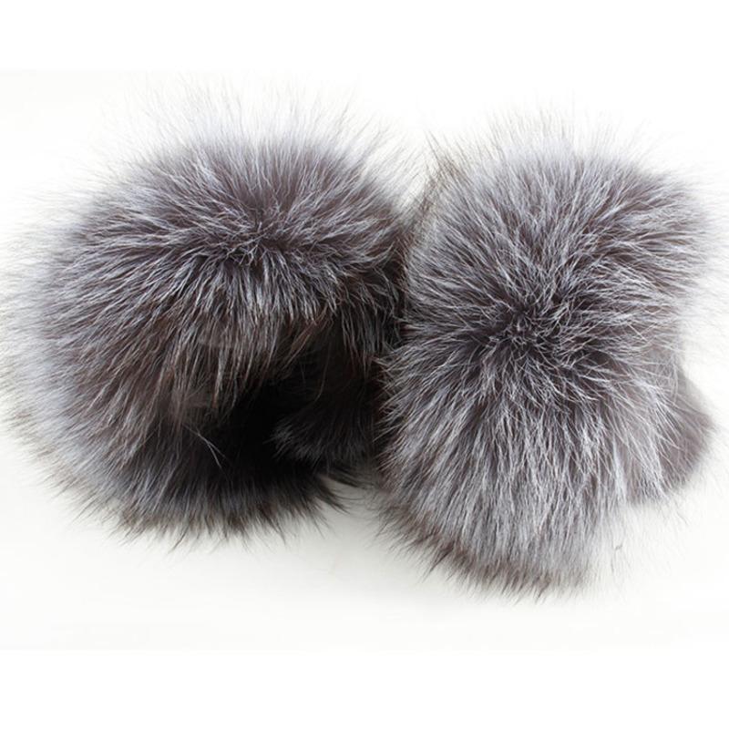 Winter Raccoon Fur Cuffs Women Fashion Fur Arm Warmer Natural Fur Wristband Female Warm Fur Sleeve Decort Plush Fur Bracelet