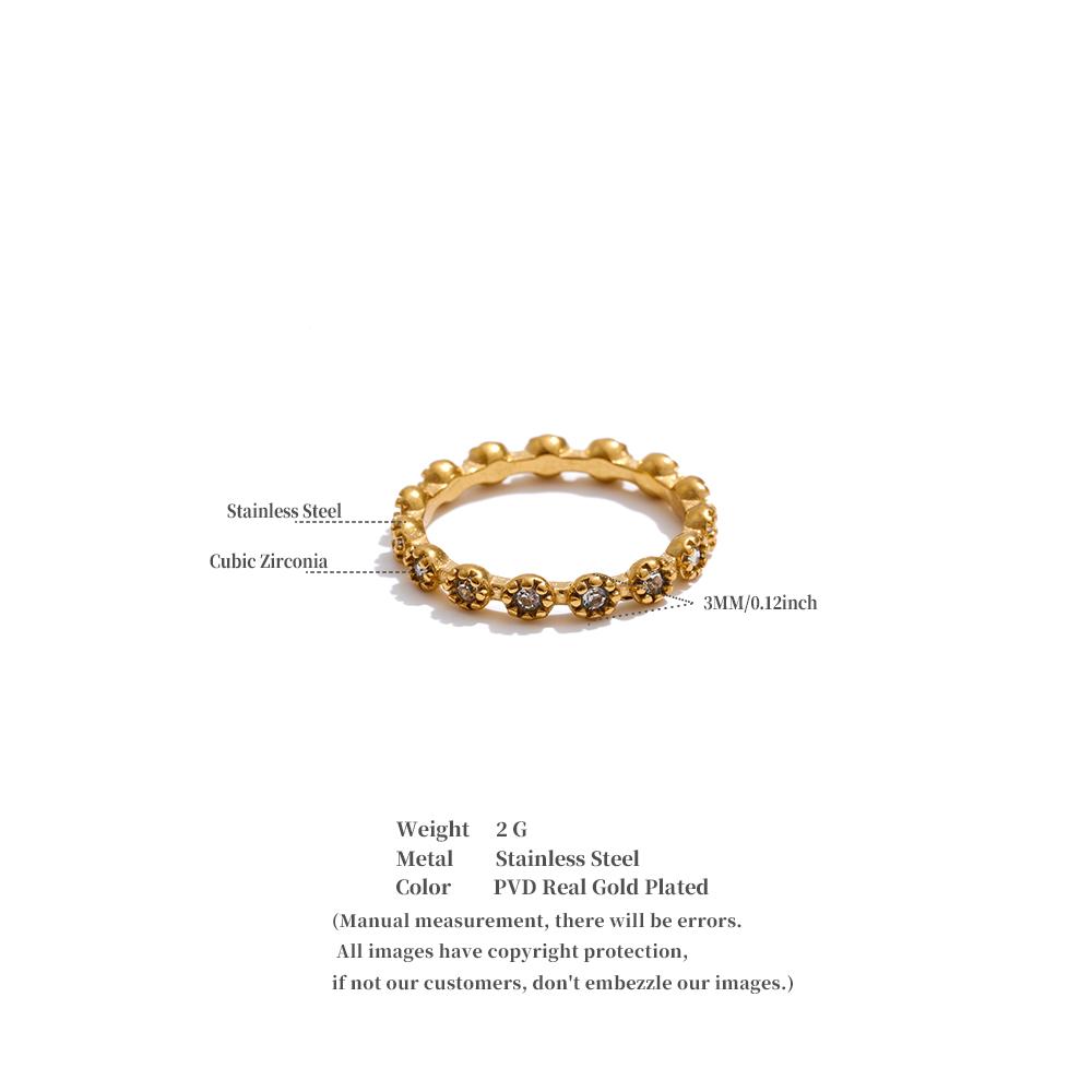Yhpup Size 6789 Stainless Steel Zirconia Flower Fashion Ring 2026 New Arrival Casting Finger Jewelry Golden PVD Plated Wholesale