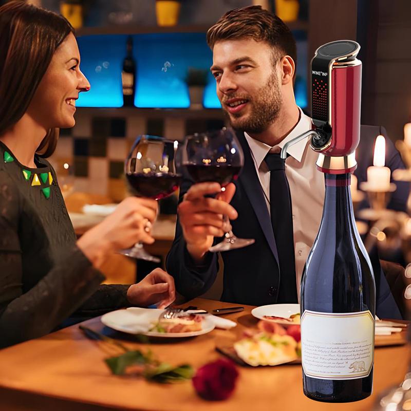Luxurious 3-In-1 Electric Wine Aerator, Decanter, Dispenser & Vacuum Pump. Touch Screen Led Display - Wine Preservation System