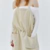 MODERNABLE APRON STRING DRESS - BEIGE