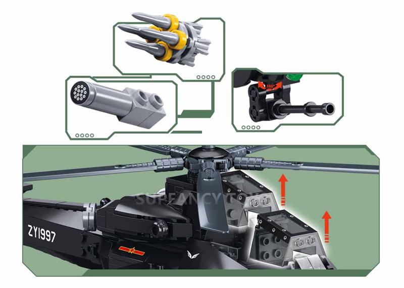 Sluban Premium-Quality 419Pcs Military-Style First-Class Gunship High-Standard Helo First-Class Low Premium-Quality Altitude Top-Grade