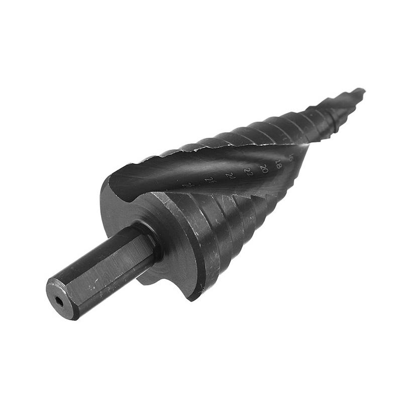 3 stk/sett 4-32 mm HSS kobolt trinnvis borsett nitrogen spiralhull