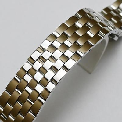 Edelstahl-Uhrenarmband, massiv, poliert, gebogenes Ende, 24 mm, 22 mm, 21 mm, 20 mm, 19 mm, 18 mm