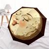 1pc Abstract Expression Automatic Open/Close Umbrella with Windproof, Functional Design, 8-Rib Sturdy Canopy