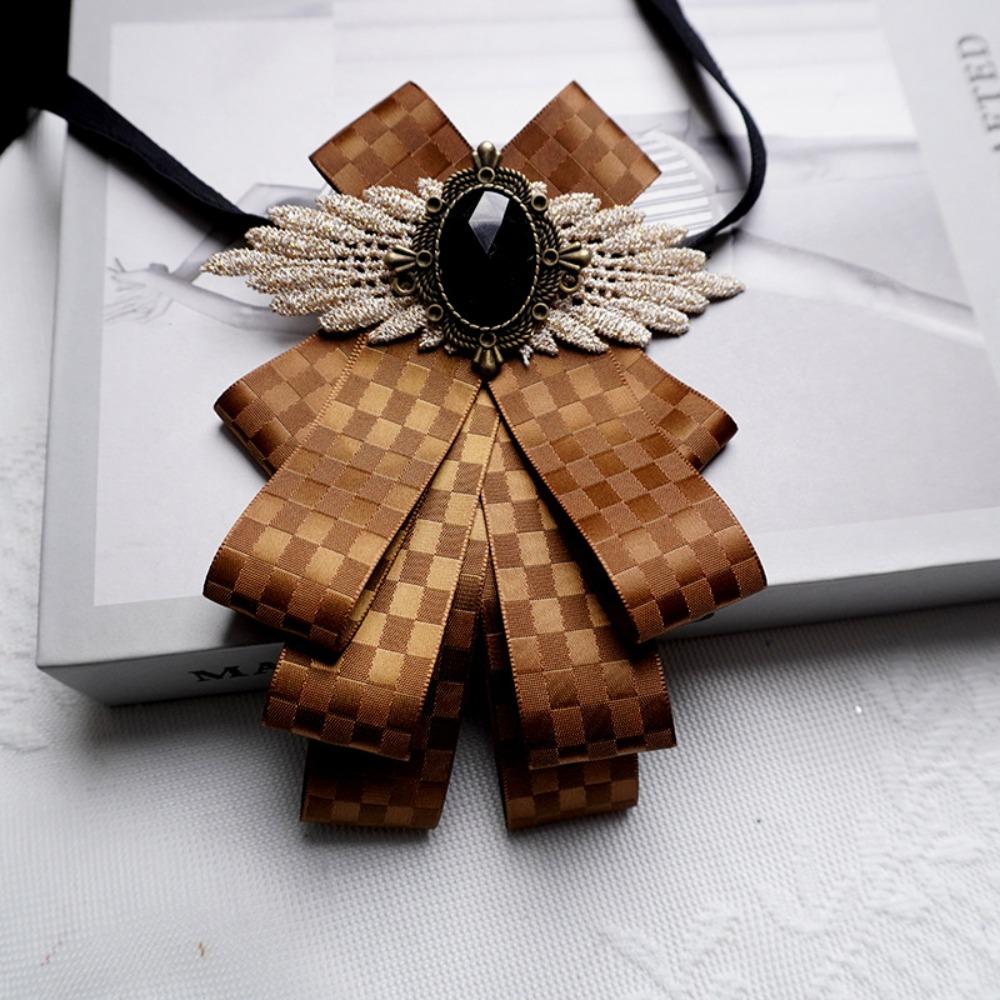 

New Faux Stone Men s Suit Lapel Flowers Alloy Polyester Bow Tie Necktie Neck Decoration Groom Formal Suit