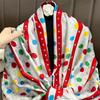 Korean Version of the New Colorful Polka Dot Personalized Long Scarf Summer Thin Sunscreen Silk Scarf Spring and Autumn Travel Temperament Outer Shawl