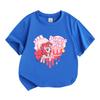 Kids Boys Girls 100% Cotton Crew Neck Short Sleeve T-Shirt, Cute Pink Pony Print Casual Comfortable Tee for Daily Wear, Lightweight Breathable Summer